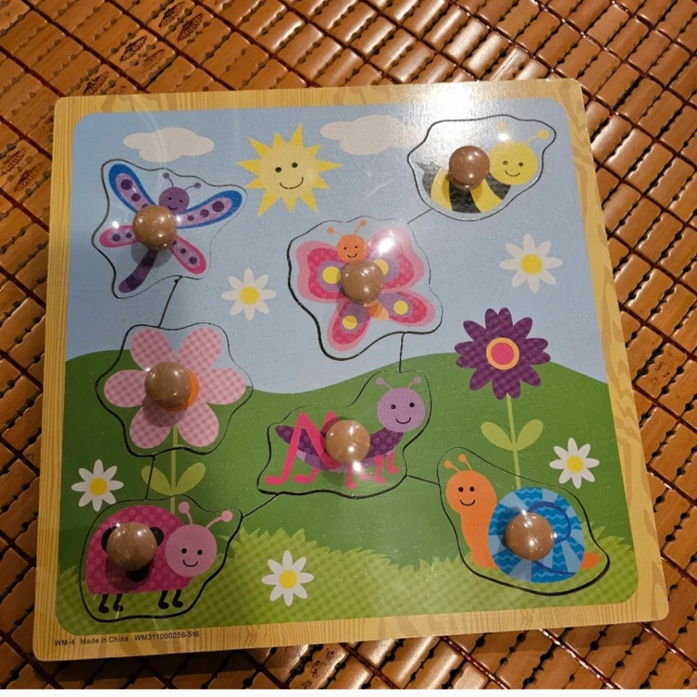 Wooden Puzzle, garden and flowers new